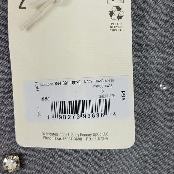 a.n.a Womens High Rise Stretch Fabric Midi Denim Rhinestones Skirt Size 2 Grey - Picture 7 of 8